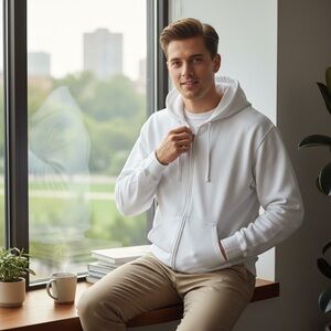 APX Men's Big&Tall White Zip-Up Hoodie NWT! Size 3XL